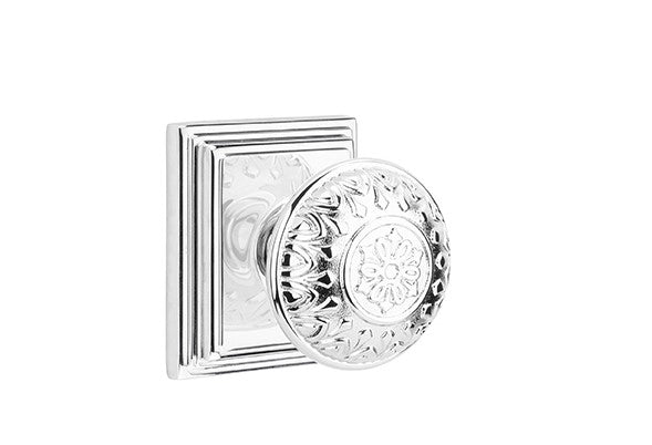 Emtek Lancaster Knob Concealed Screws With Wilshire Rosette