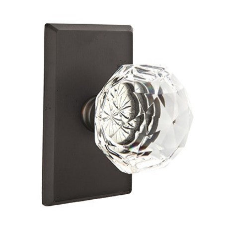 Emtek Glass Diamond Knob Concealed Screws with