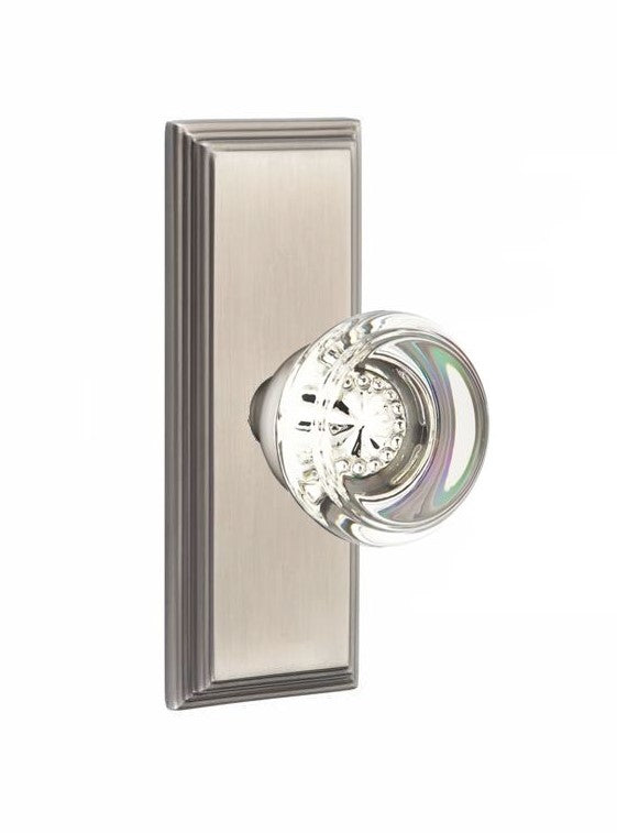 Emtek Georgetown Knob Concealed Screws With 7” Wilshire Sideplate