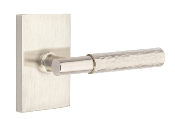 Emtek Select T-BAR Hammered Lever with Modern Rectangular Rosette