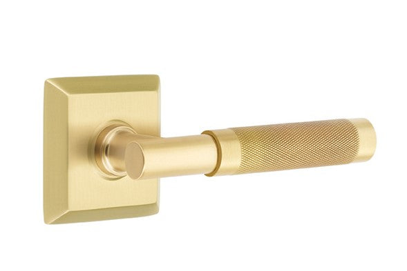 Emtek Select T-BAR Knurled Lever Concealed Screws with Quincy Rosette