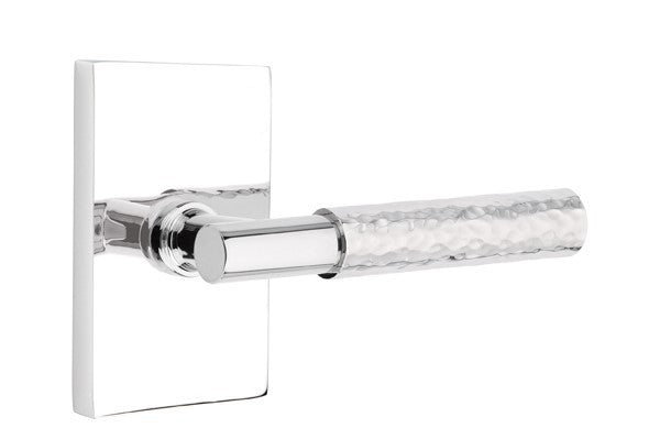 Emtek Select T-BAR Hammered Lever with Modern Rectangular Rosette