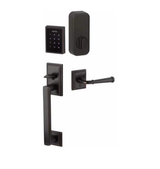 Emtek Hamden EMPowered™ Motorized Touchscreen Handle set with Astoria Knob