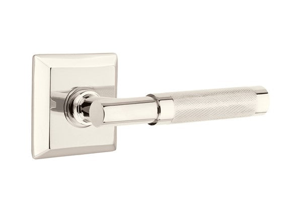 Emtek Select T-BAR Knurled Lever Concealed Screws with Quincy Rosette