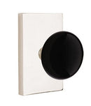 EMTEK Modern Brass Ebony Knob Concealed Screw with Modern Rectangular Rosette