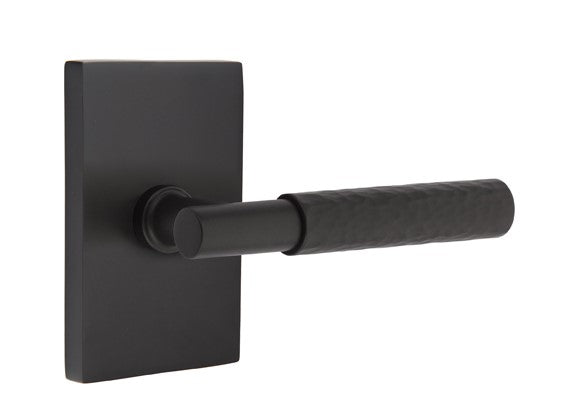 Emtek Select T-BAR Hammered Lever with Modern Rectangular Rosette