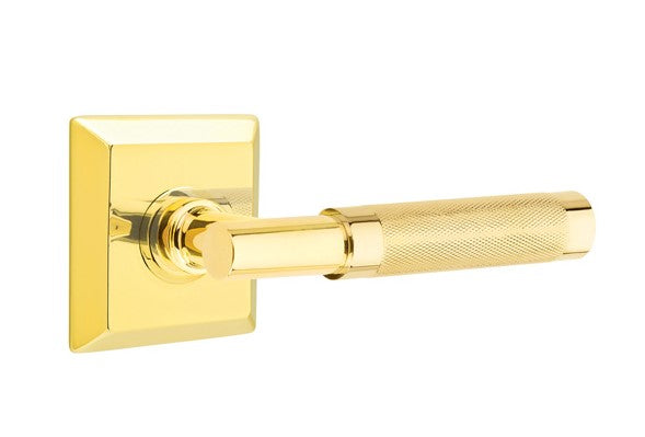 Emtek Select T-BAR Knurled Lever Concealed Screws with Quincy Rosette