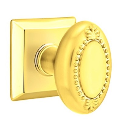 Emtek Beaded Egg Knob Concealed Screws With Quincy Rosette