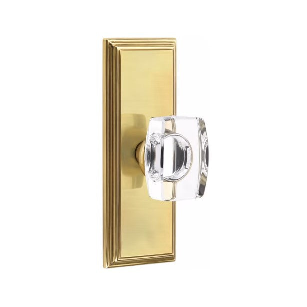 Emtek Windsor Knob Concealed Screws With 7” Wilshire Sideplate