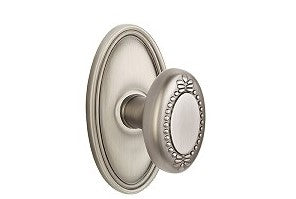 Emtek Beaded Egg Knob Concealed Screws With Oval Rosette