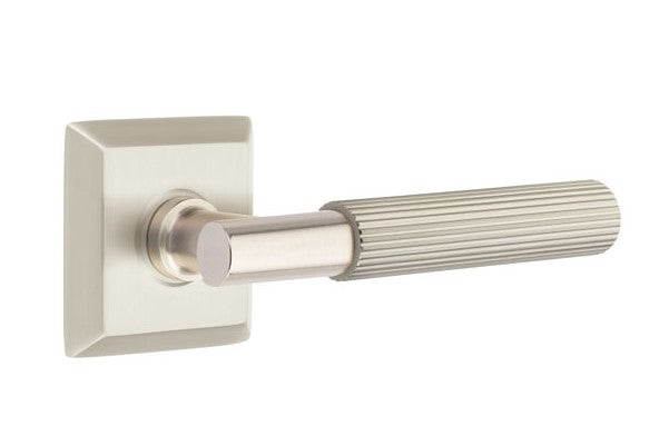 Emtek Select T-BAR Straight Knurled Lever Concealed Screws with Quincy Rosette