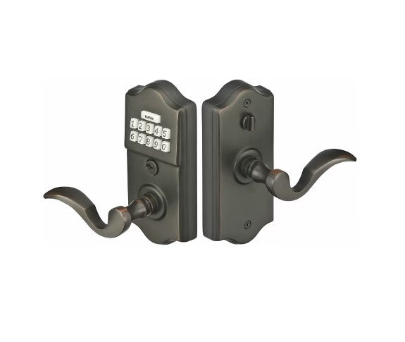 Emtek Classic Style Electronic Keypad Leverset with Select T-Bar Faceted Lever