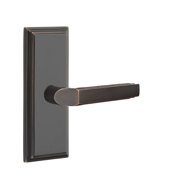 Emtek Milano Lever Concealed Screws with 7” Wilshire Sideplate