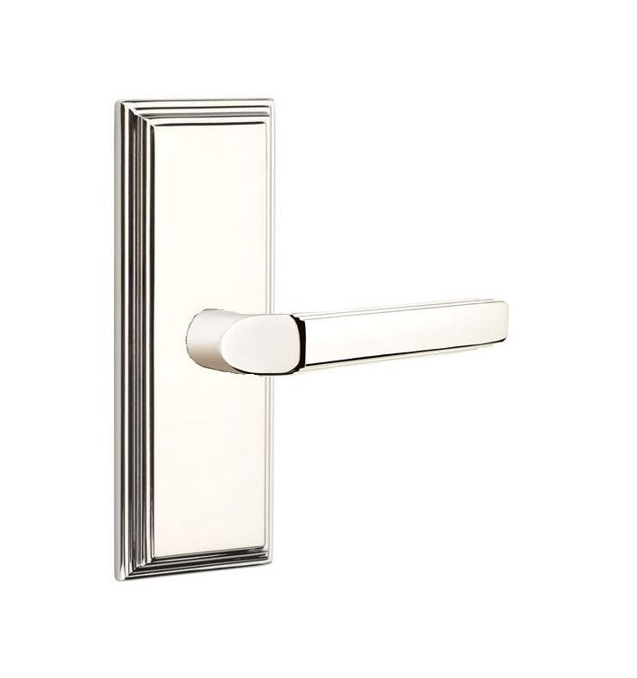 Emtek Milano Lever Concealed Screws with 7” Wilshire Sideplate