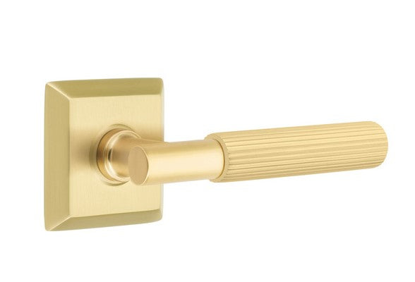 Emtek Select T-BAR Straight Knurled Lever with Quincy Rosette