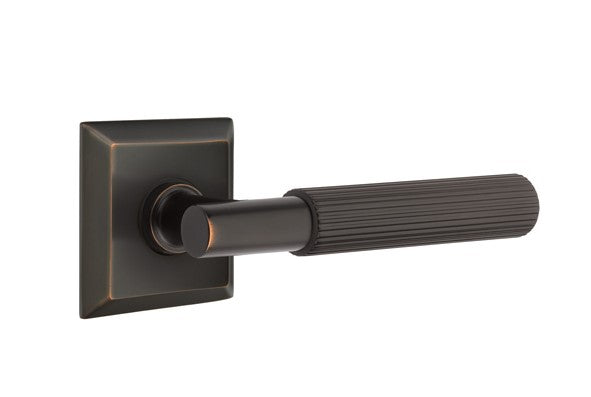 Emtek Select T-BAR Straight Knurled Lever Concealed Screws with Quincy Rosette