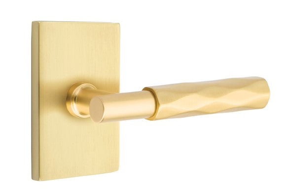 Emtek Select T-BAR Tribeca Lever with Modern Rectangular Rosette