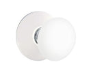 EMTEK Modern Brass Ice White Knob Concealed Screw with Modern Rosette