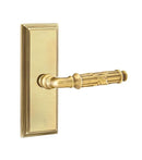 Emtek Ribbon & Reed Lever with 7” Wilshire Sideplate