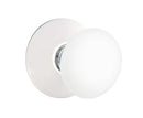 EMTEK Modern Brass Ice White Knob with Modern Rosette