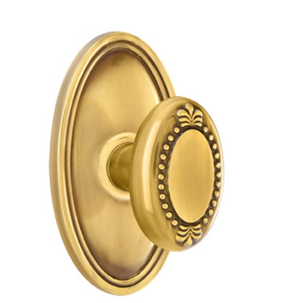 Emtek Beaded Egg Knob Concealed Screws With Oval Rosette