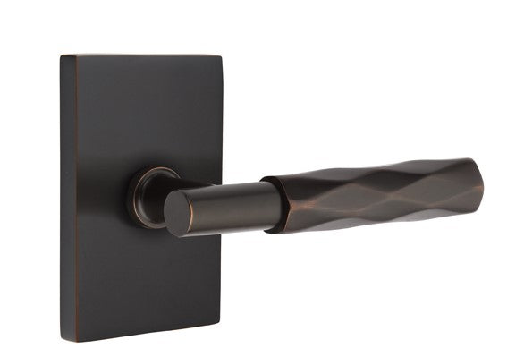 Emtek Select T-BAR Tribeca Lever Concealed Screws with Modern Rectangular Rosette