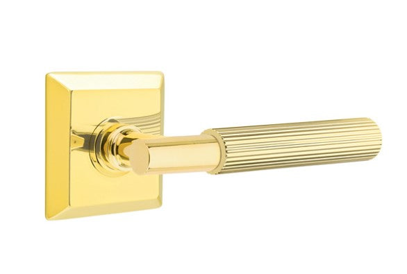 Emtek Select T-BAR Straight Knurled Lever Concealed Screws with Quincy Rosette