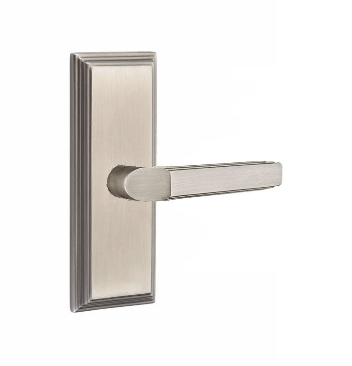 Emtek Milano Lever Concealed Screws with 7” Wilshire Sideplate