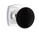 EMTEK Modern Brass Ebony Knob with Urban Modern Rosette