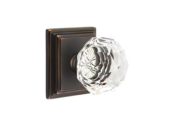 Emtek Diamond Knob With Wilshire Rosette