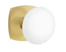 EMTEK Modern Brass Ice White Knob Concealed Screw with Urban Modern Rosette