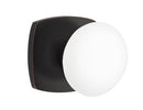 EMTEK Modern Brass Ice White Knob with Urban Modern Rosette