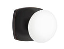 EMTEK Modern Brass Ice White Knob Concealed Screw with Urban Modern Rosette