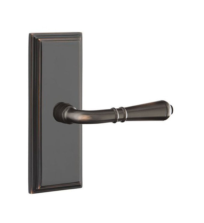 Emtek Turino Lever Concealed Screws with 7” Wilshire Sideplate