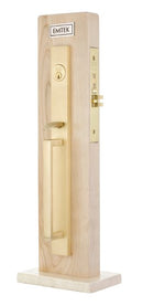 Emtek F13 Function Brisbane Mortise Handleset with Select T-Bar White Marble Lever