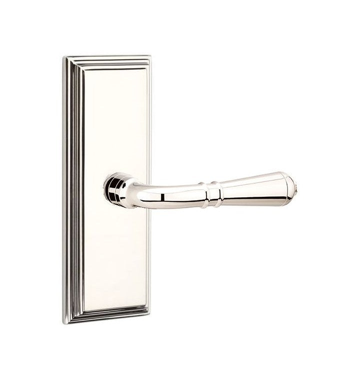 Emtek Turino Lever Concealed Screws with 7” Wilshire Sideplate