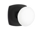 EMTEK Modern Brass Ice White Knob Concealed Screw with Urban Modern Rosette