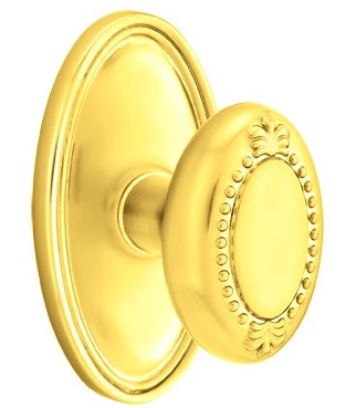 Emtek Beaded Egg Knob Concealed Screws With Oval Rosette