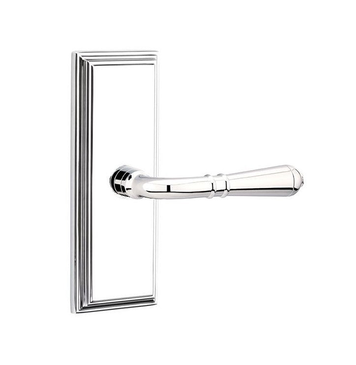 Emtek Turino Lever Concealed Screws with 7” Wilshire Sideplate