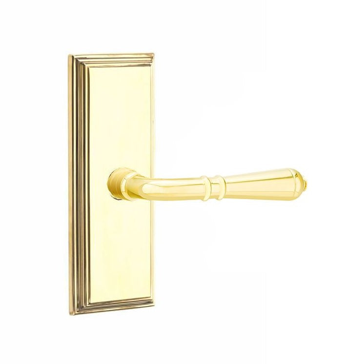 Emtek Turino Lever Concealed Screws with 7” Wilshire Sideplate