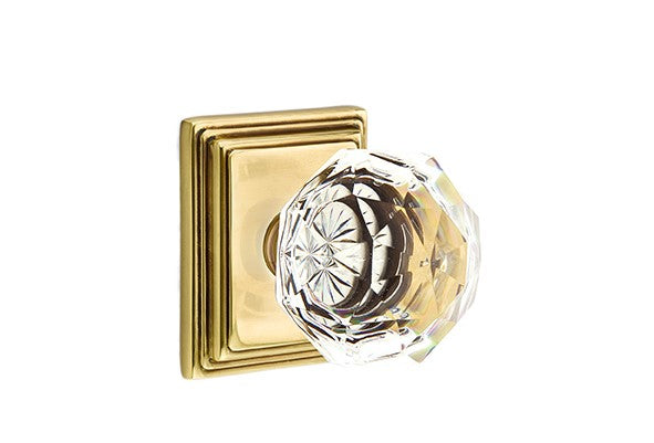 Emtek Diamond Knob With Wilshire Rosette