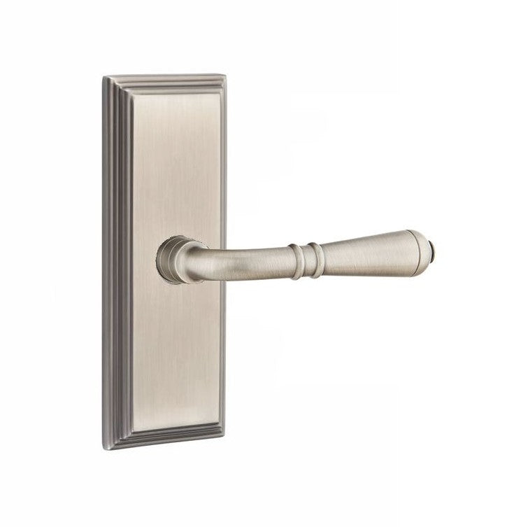 Emtek Turino Lever Concealed Screws with 7” Wilshire Sideplate