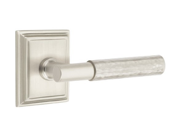 Emtek Select T-BAR Hammered Lever Concealed Screws with Wilshire Rosette