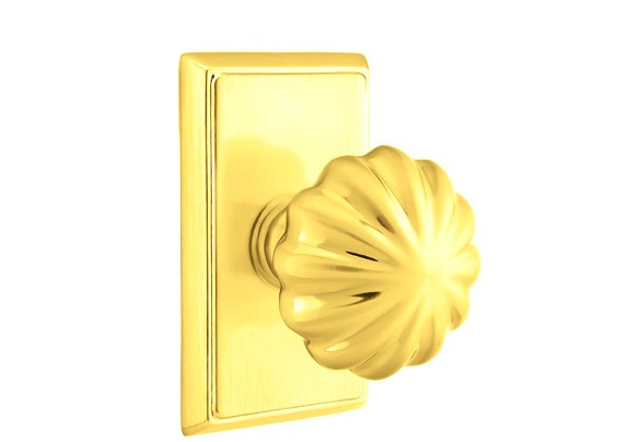 Emtek Melon Knob With Rectangular Rosette