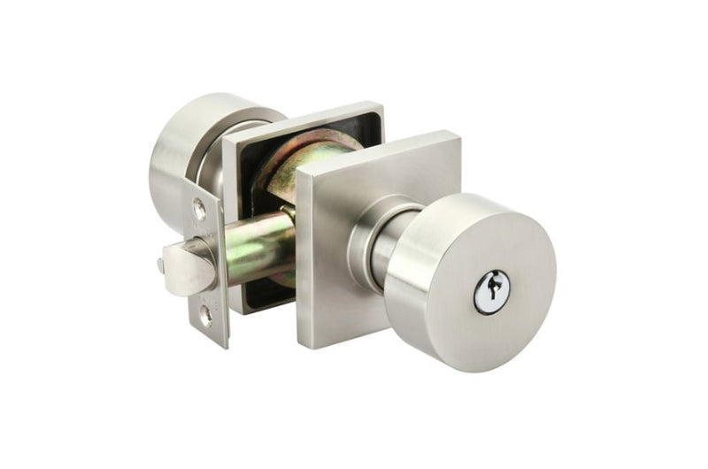 Emtek Round Key In Knob Lockset Single Cylinder with Square Rosette