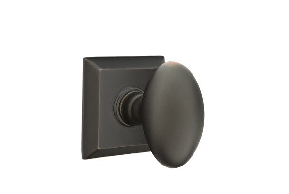 Emtek Egg Knob Concealed Screws With Quincy Rosette