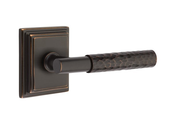 Emtek Select T-BAR Hammered Lever with Wilshire Rosette