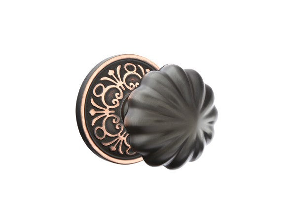 Emtek Melon Knob With Lancaster Rosette