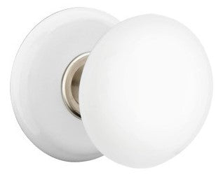 Emtek Ice White Knob With Porcelain Rosette