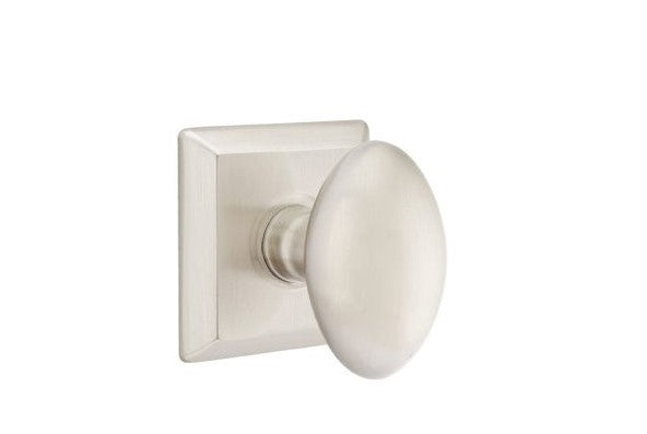 Emtek Egg Knob Concealed Screws With Quincy Rosette